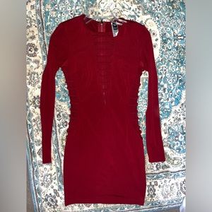 Maroon bodycon mini dress